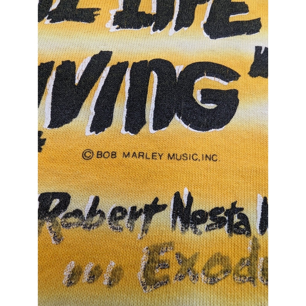 Vintage Bob Marley T-Shirt XL Single Stitch Double Sided Tie Dye Made in USA 90s - Picture 11 of 15